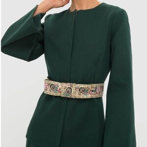 Tuckernuck Garden Scrollwork Jacquard Belted Rhoda Tunic Top